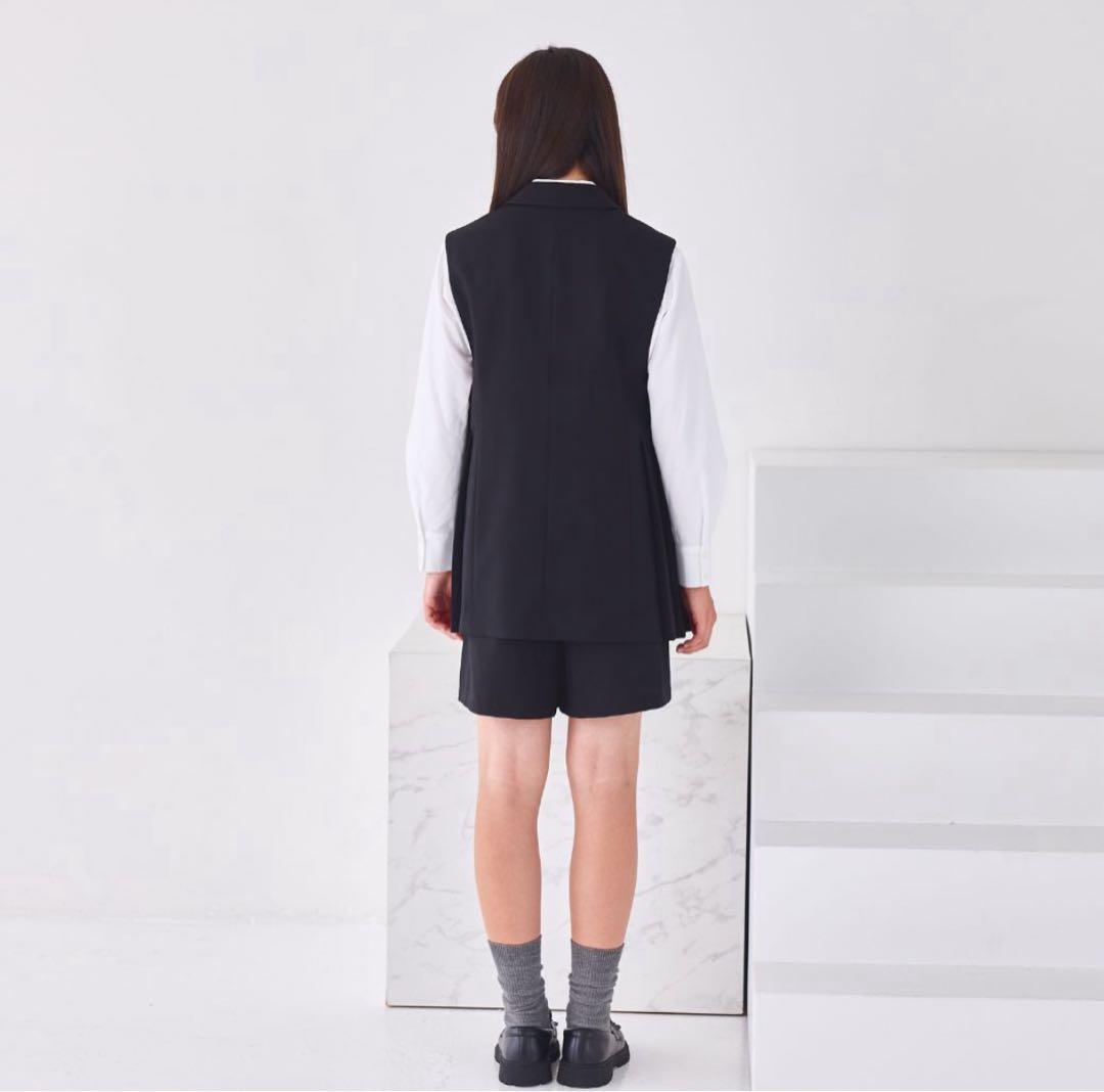 160㎝　CHOPIN プリーツジレスーツ　黒　卒服　フォーマルスーツ