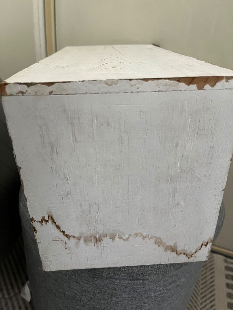 骨董市購入ホワイト木製ガラスケース シャビーアンティーク