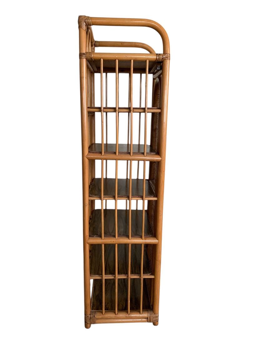 ラタン製5段シェルフ 棚板取り外し移動可能（棚板画像追加）