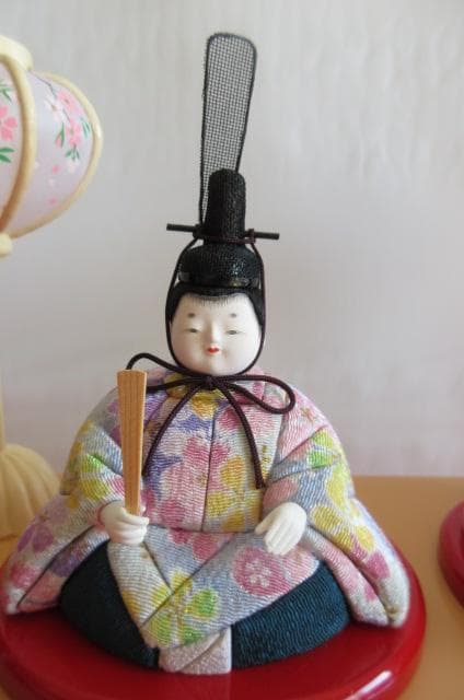 最大安　吉徳購入　 送料込み　ガラスケース 親王飾り　木目込み 二人飾り