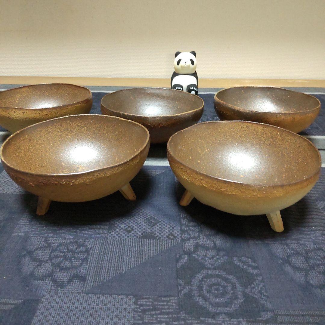 ミツ脚 丸鉢 5ケ 備前焼 111