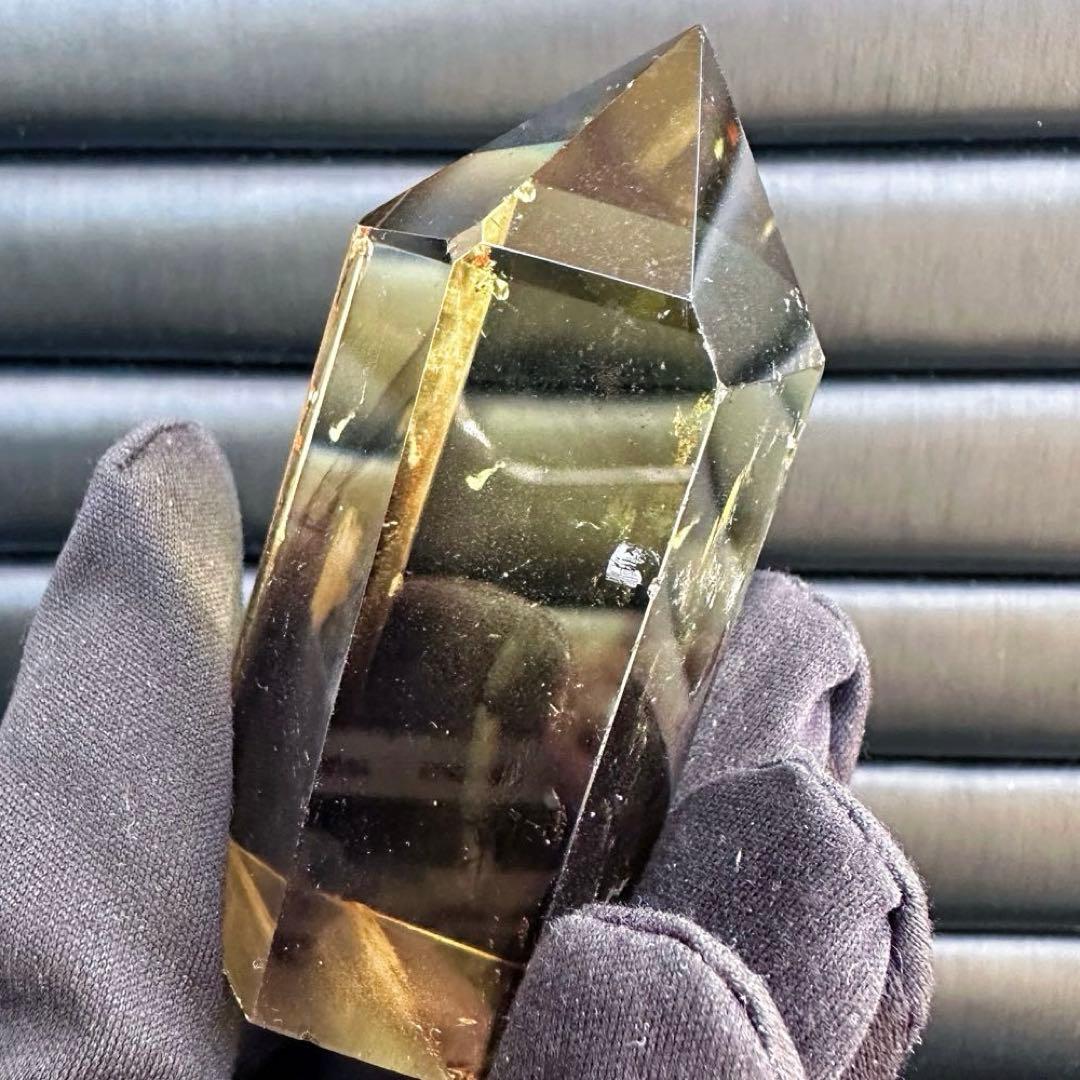 【開運 魔除】絶品❗️レインボー煙水晶スモーキーシトリン六角柱ファントムA1530