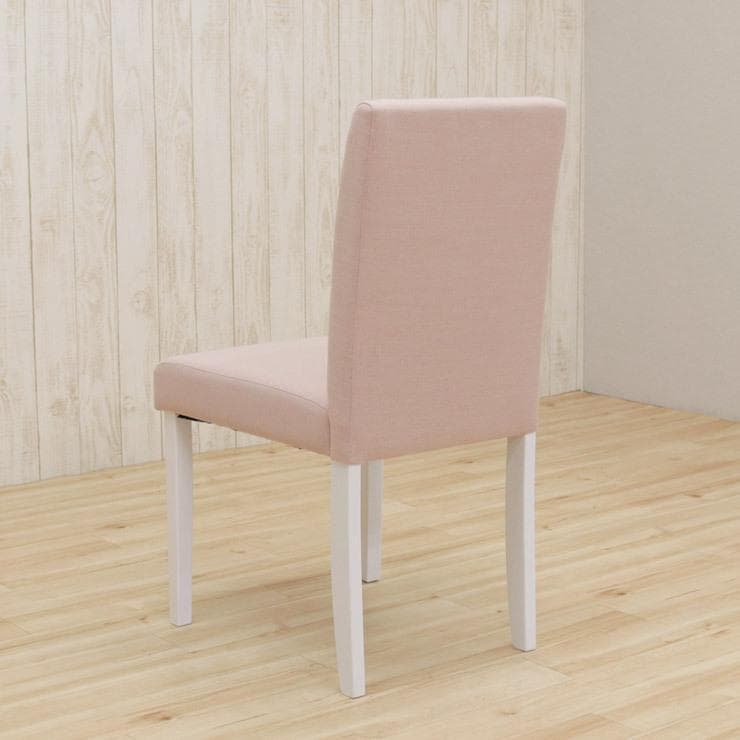 TR DC FAB　2脚　ダイニングチェア　ピンク＊ホワイト　ファブリック