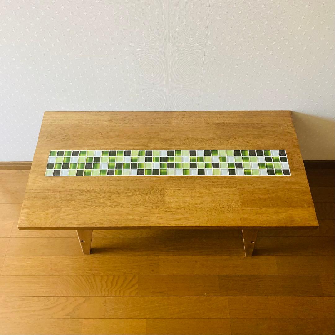 かわいい！おしゃれ！モザイクタイル ローテーブル　グリーン