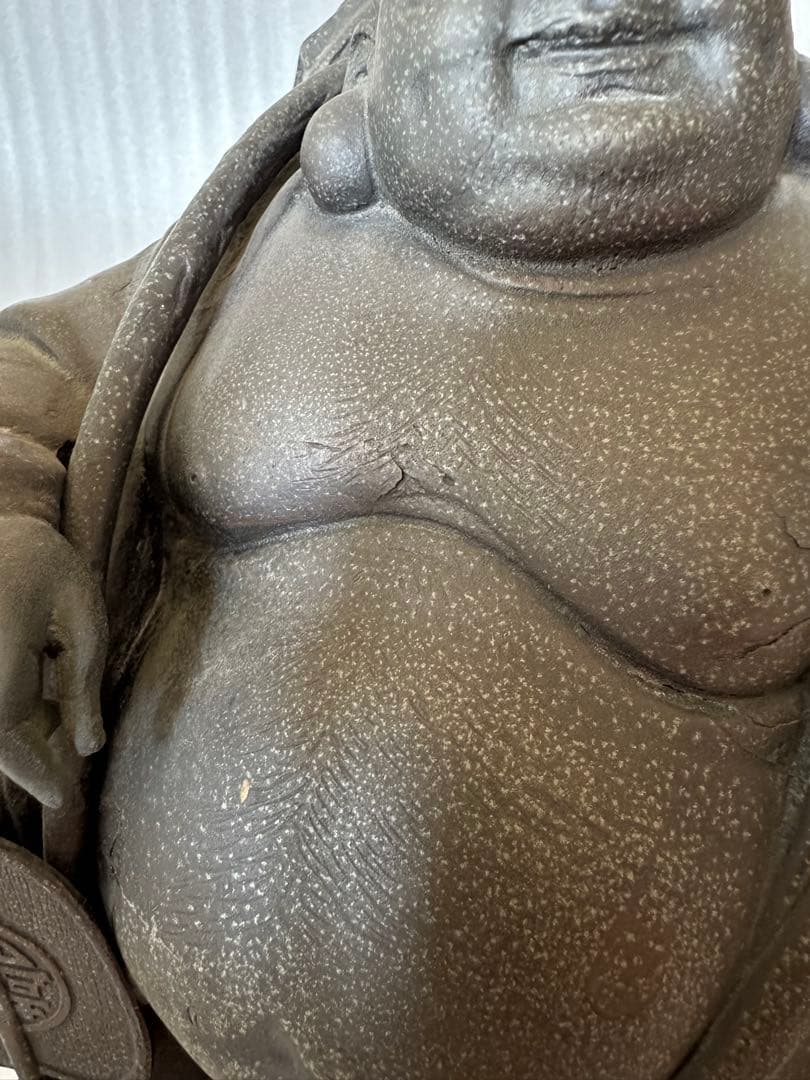 銅製 布袋様 净雲 在銘 七福神 高さ約27.5cm 縁起物 金属工芸