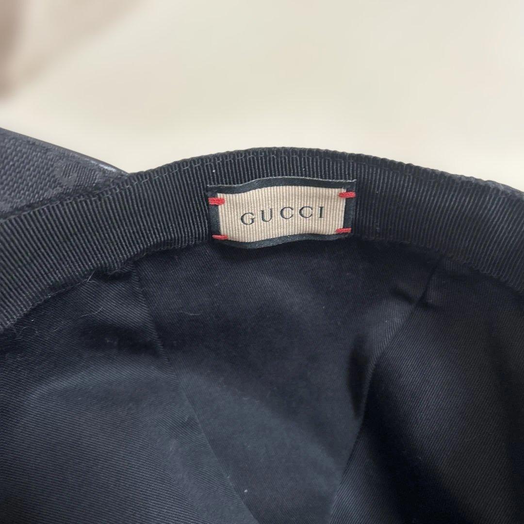 Gucci ブラック GGパターン キャップ サイズL