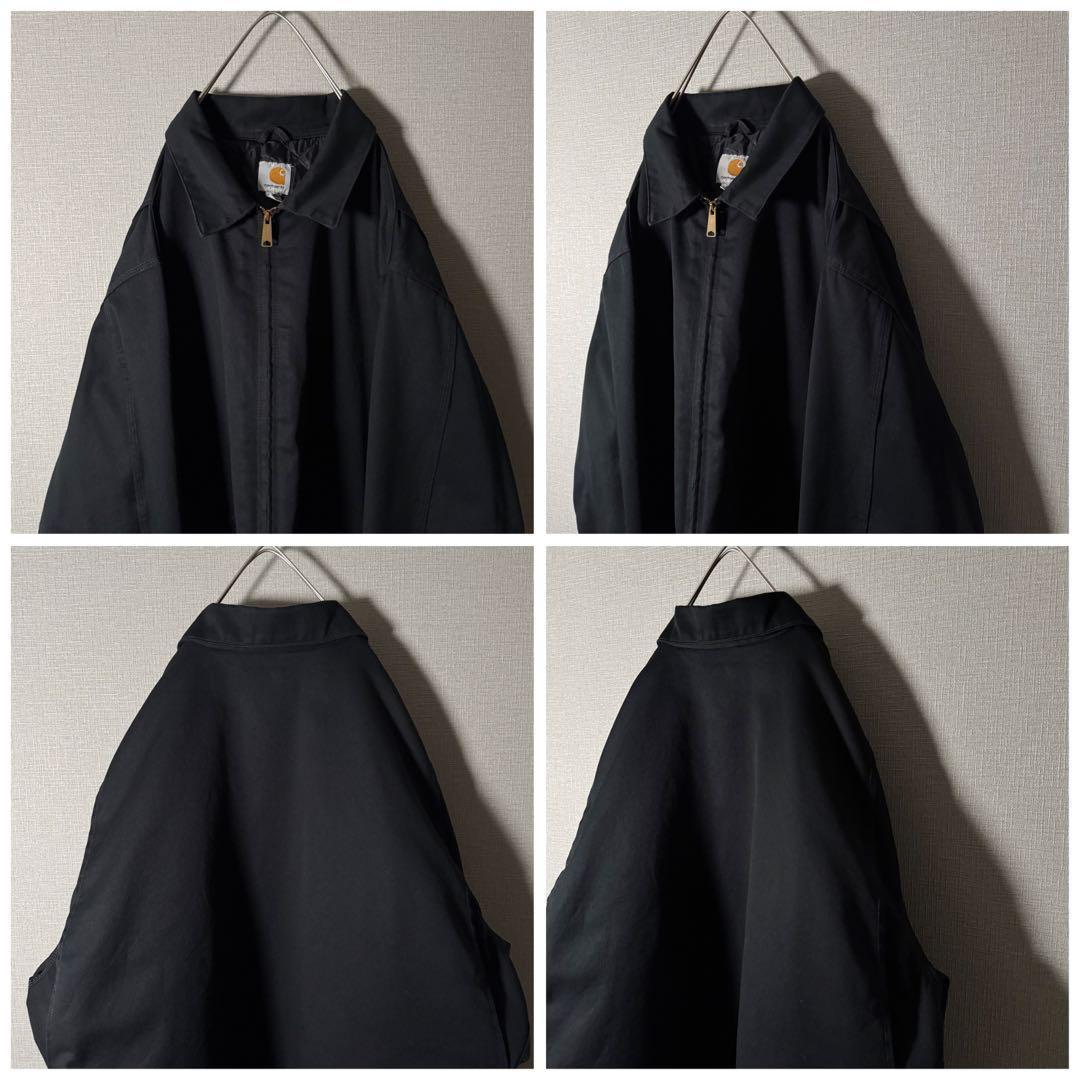 希少2XL★Carhartt カーハート カバーオールブルゾン 金ボタン 黒