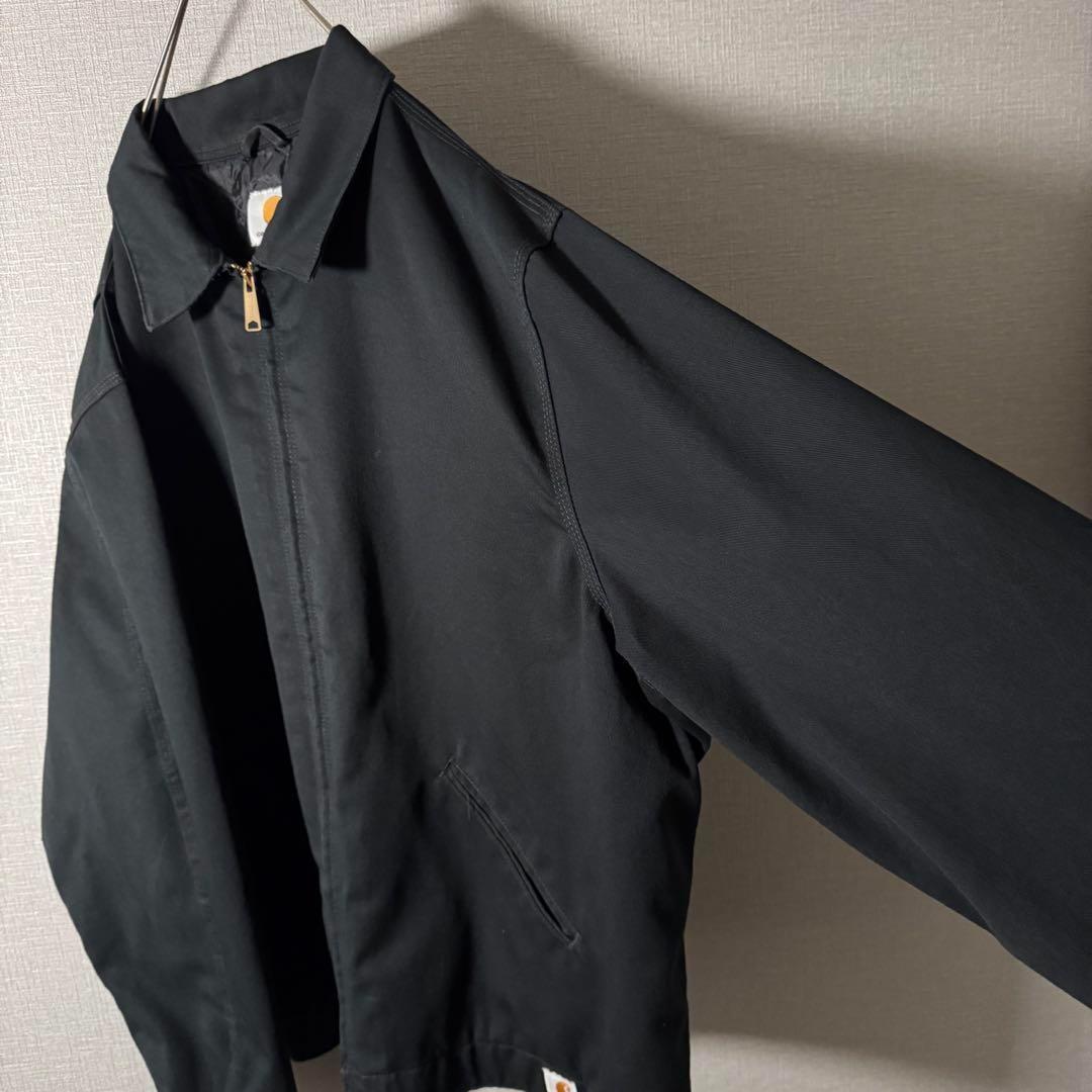 希少2XL★Carhartt カーハート カバーオールブルゾン 金ボタン 黒