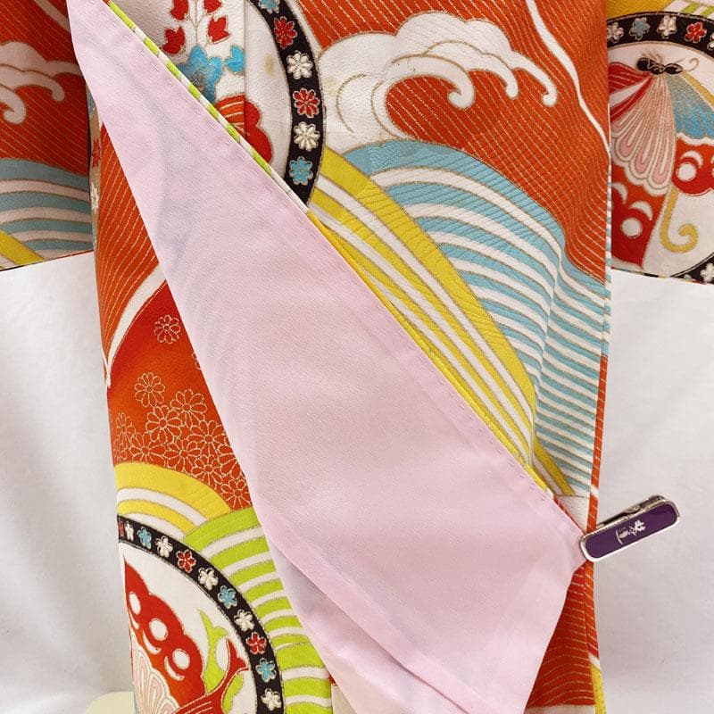 410ag72帯締め帯揚げしごき◎七五三 着物&袋帯&長襦袢 セミアンティーク