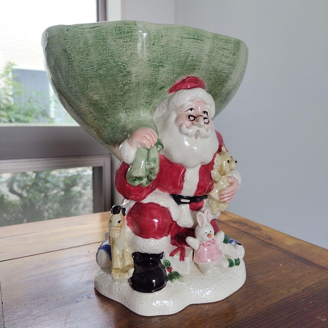 美品です！レア 海外アンティーク 陶器 サンタクロース コンポート皿 レトロ