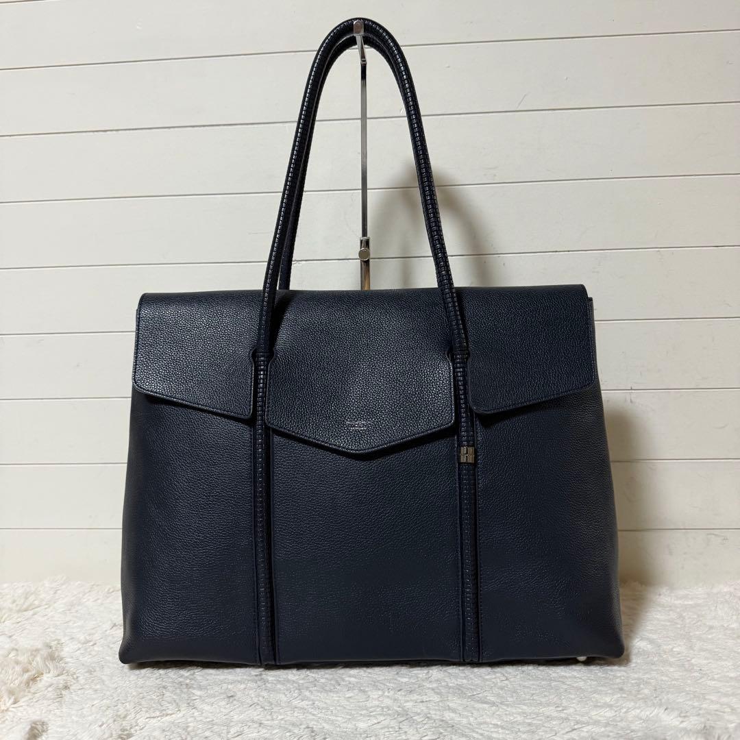 ⭐️ヤマハ⭐️　ペッレモルビダ　MH　ホーサー　ハンドバッグ　ネイビー　レザー