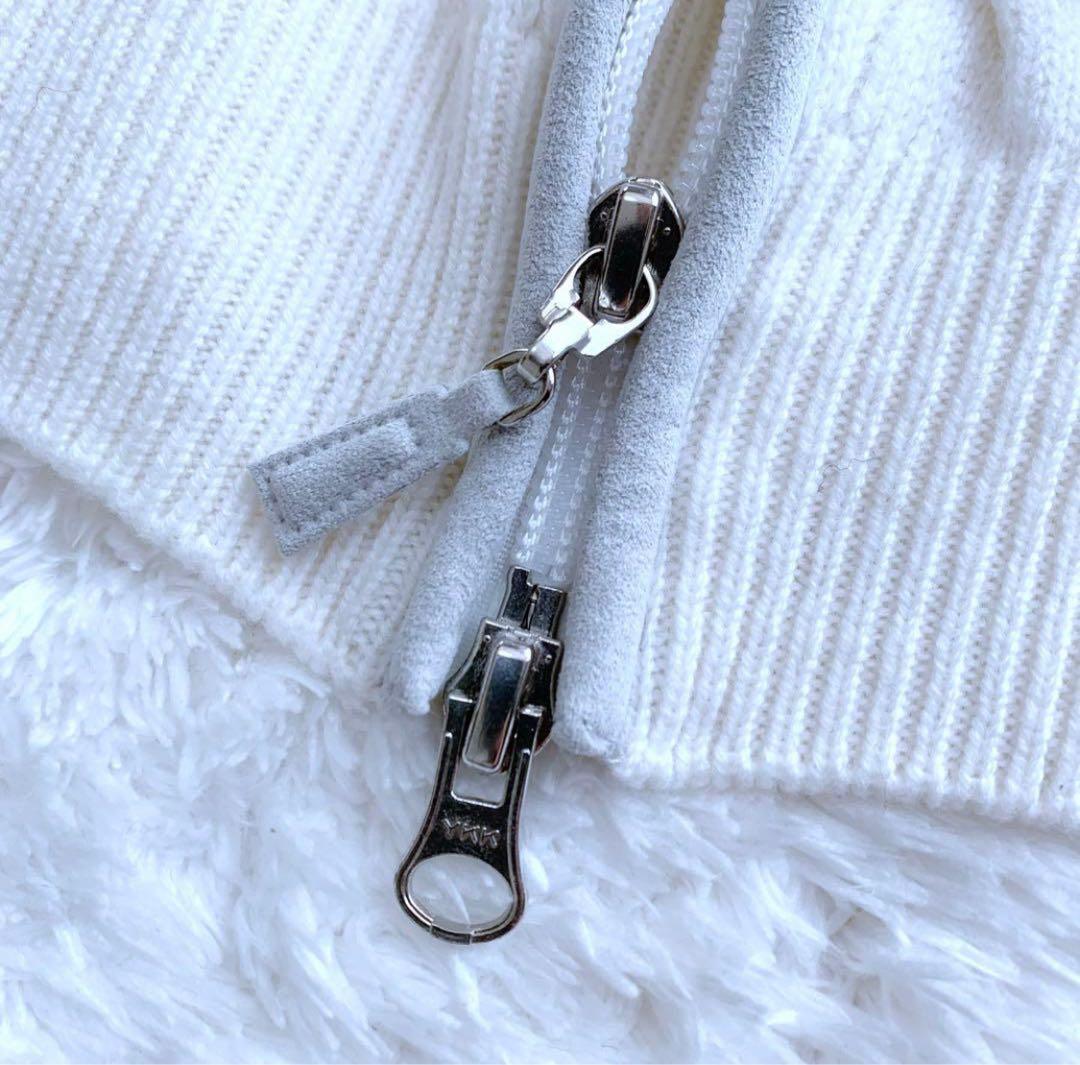 極美品♪ グランサッソ ウールカシミヤ ジップアップニットカーディガン 44