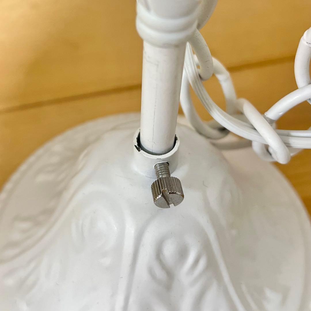 ホワイトアイアンペンダントライト/花の装飾/調光調色電球付き