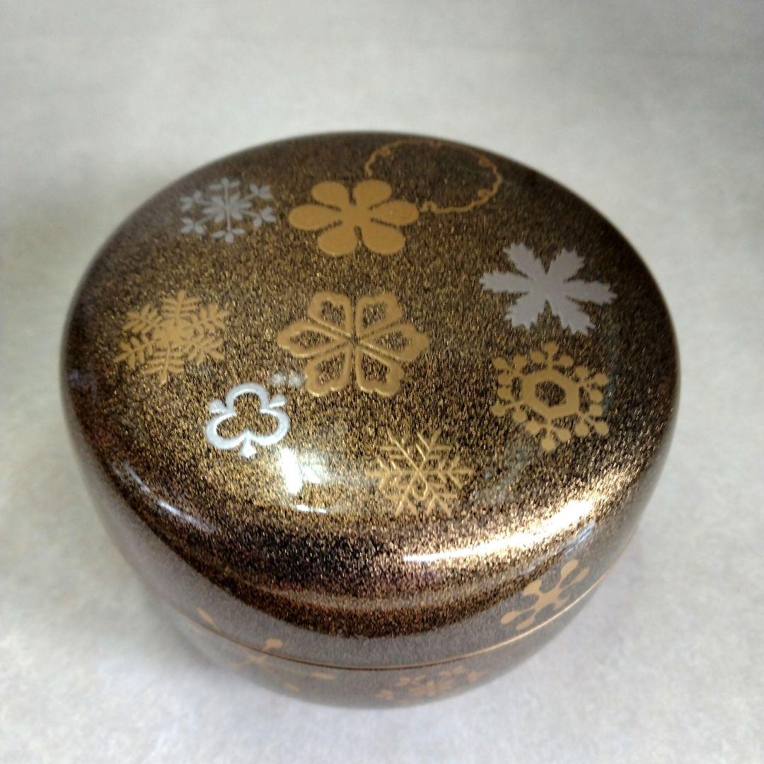 茶道具　期間限定特価　梨子地　雪華蒔絵平棗　　新品未使用品