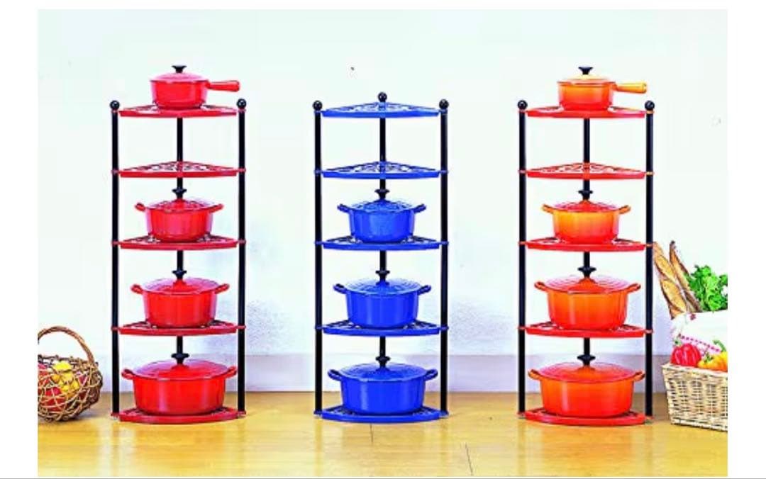 LE CREUSET ル・クルーゼ ポットスタンド ベージュ5段　シェルフ