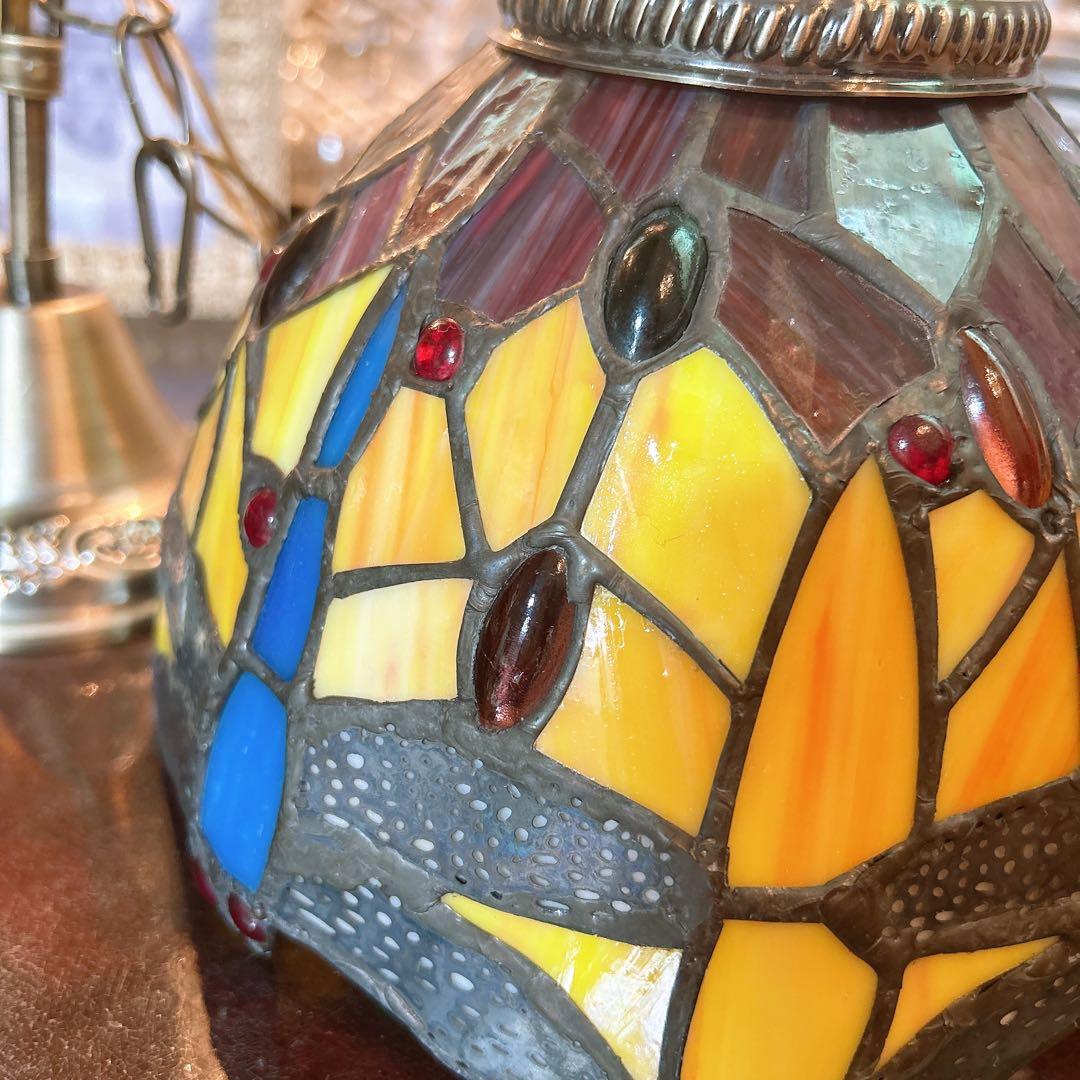 とんぼ モチーフ ステンドグラス ペンダントランプ 1灯式 シーリングランプ