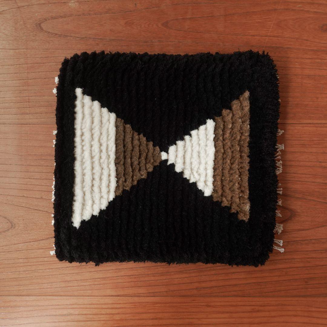 【一点物】【手染め糸】ノッティング織 椅子敷き 007