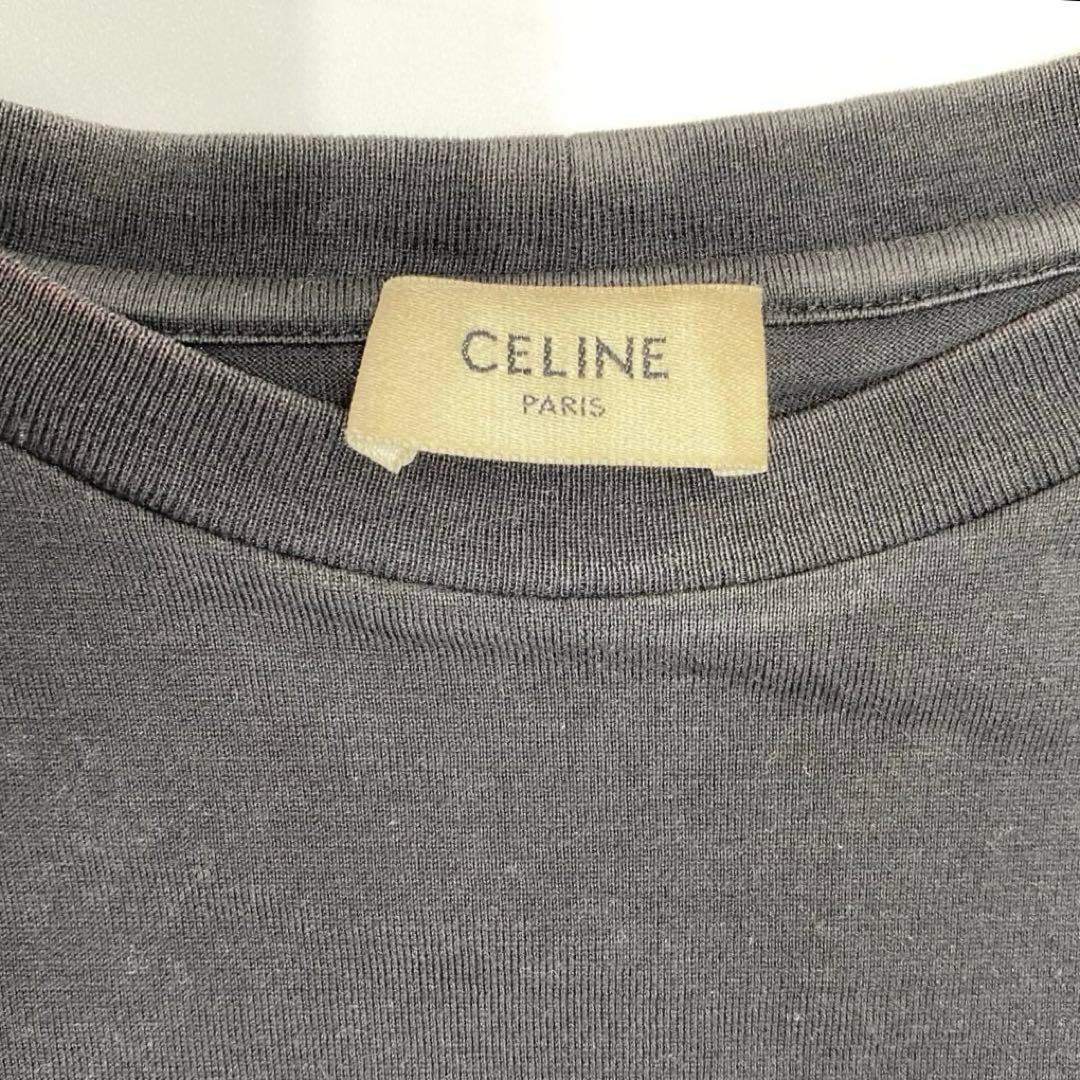 CELINE ブラック Tシャツ ロゴ入り S