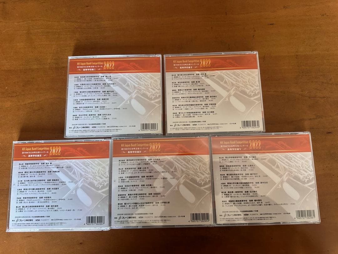 2022年全日本吹奏楽コンクールCD（高等学校の部）