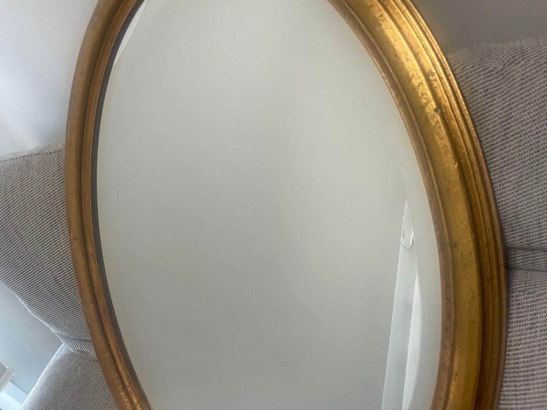 アンティークミラー　ゴールドフレーム楕円鏡　79×59㎝
