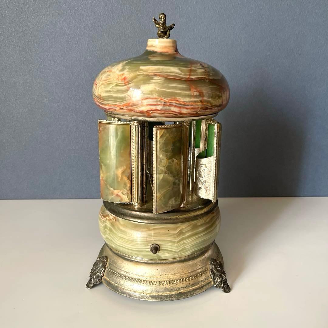 『修理　必要』リュージュ　陶器製カラクリ オルゴール　葉巻入れ　アンティーク