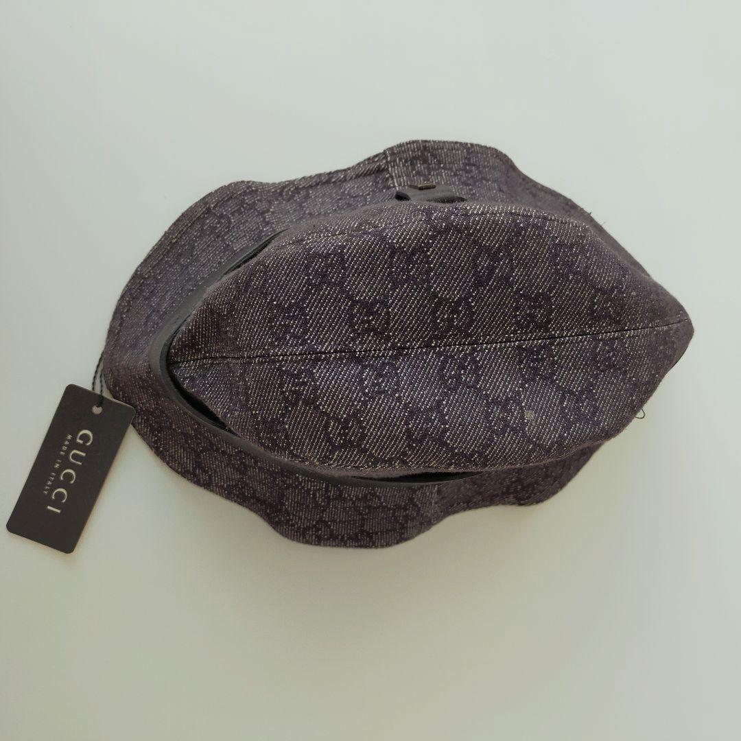 《タグ付未使用・プレートキズ有》GUCCI ブラックデニム バケットハット L