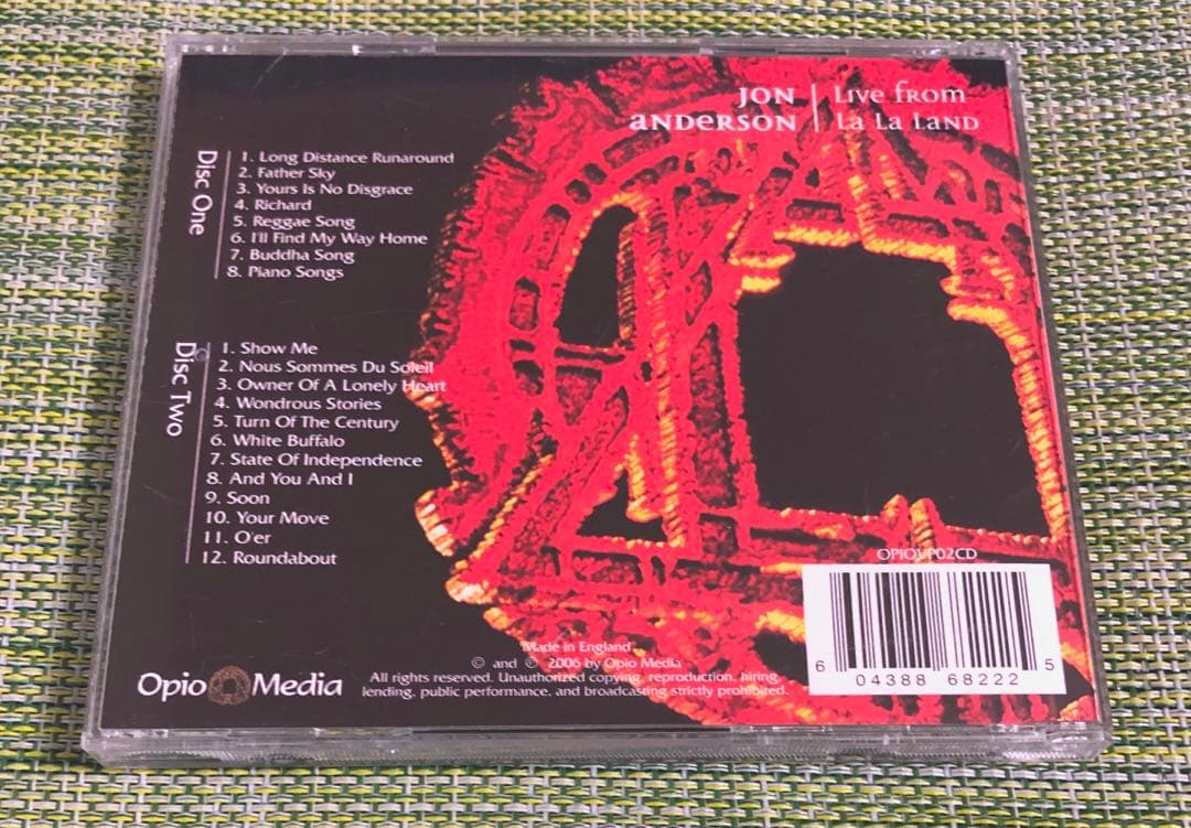 【希少UK盤直筆サイン2CD】ジョン・アンダーソン　ライブ・フロム・ララランド