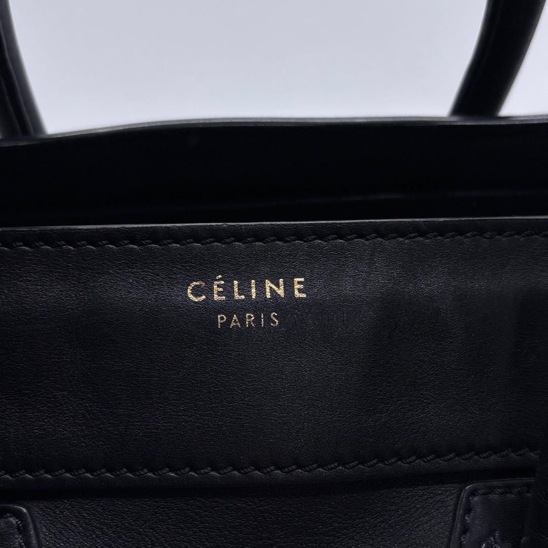 CELINE セリーヌハンドバッグ ラゲージ ミニショッパー レザー ブラック