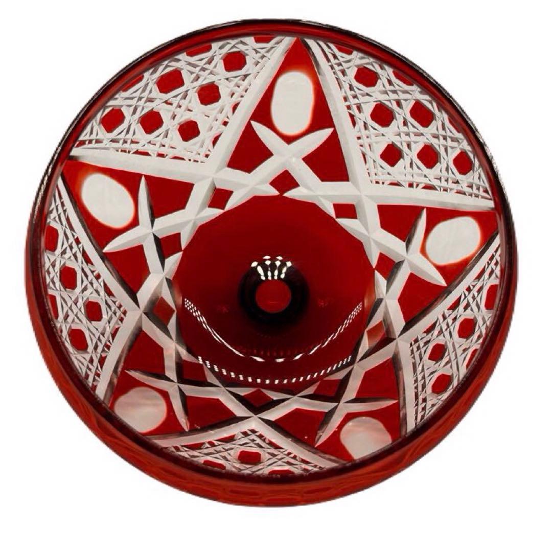 木村泰典 江戸切子 籠目紋 ボンボニエール 伝統工芸士 -436-