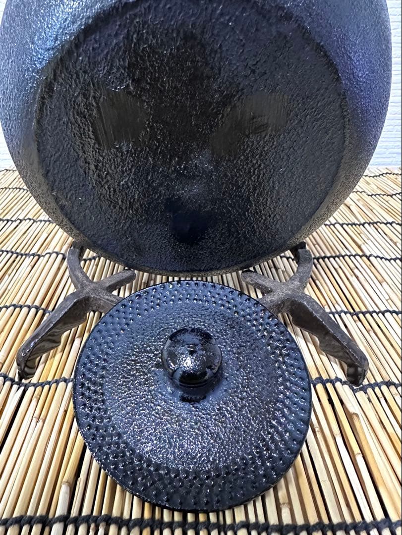 未使用品　南部特製銘(宝星堂)造　１５型アラレ　南部鉄瓶　南部鉄器　調理器具