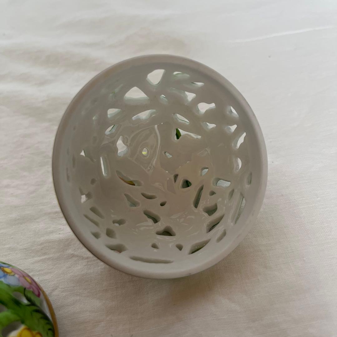 Herend ヘレンド ボンボニエール 小物入れ 陶器 透かし