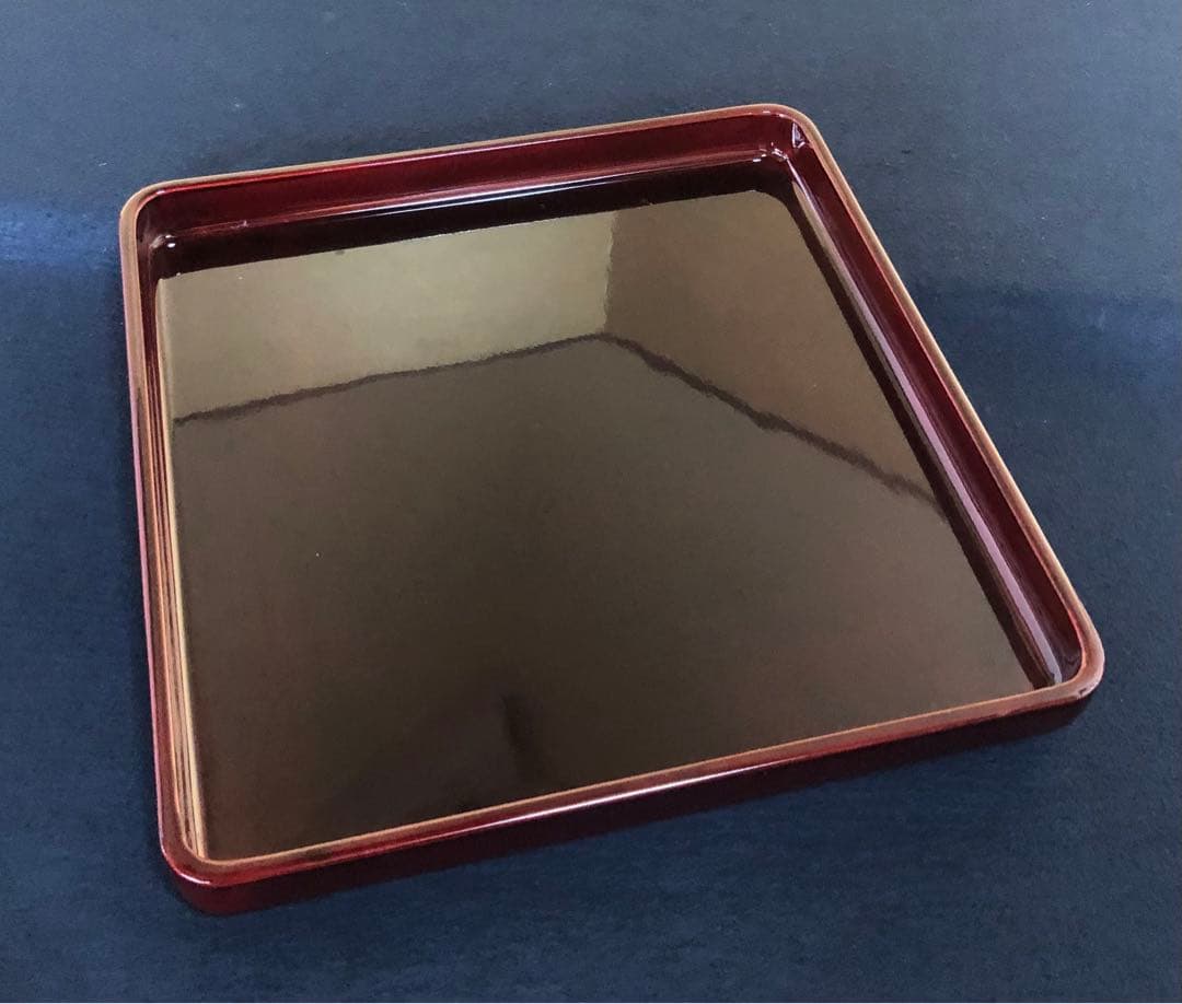 《R》春慶塗 会席膳5客 四方膳 銘々膳 木製漆器 木箱　260203く4