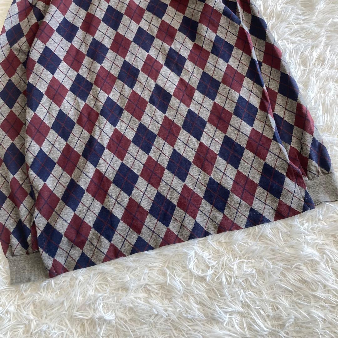 希少✨90s ポロバイラルフローレン 長袖ポロシャツ アーガイル柄 USA製 S