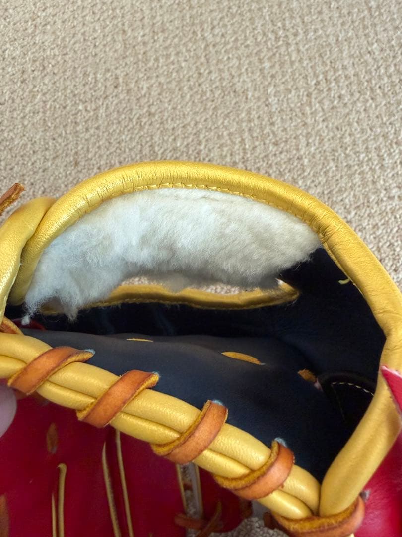 ミズノプロ　軟式グローブ レッド/シルバー