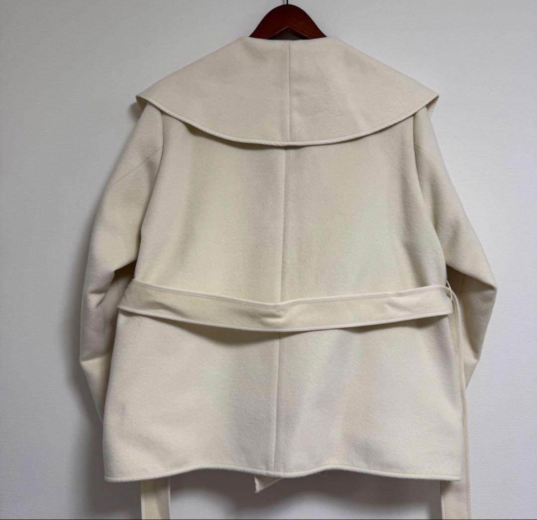 【新品】FRAY I.D リバーコート ビッグカラーショートホワイト