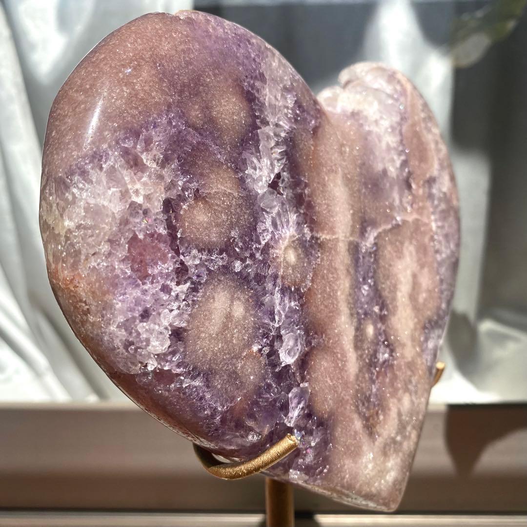 ★★★破格 最終特価【 特大 ピンクアメジスト 原石 ハート 1.54kg