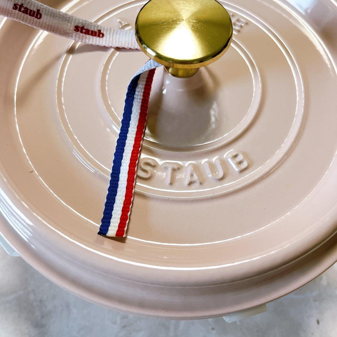 ♡ストウブ 鍋つかみ付き！ピコ　ココットラウンド　20cm ソルベローズ　ピンク