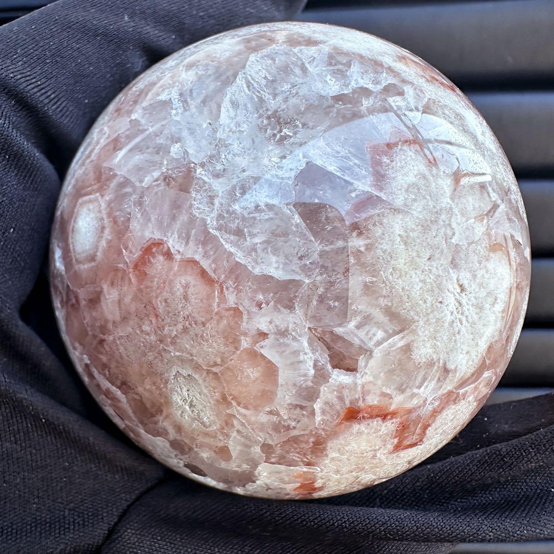 絶品☆爆アレ❗️キラキラ☆桜瑪瑙共生 ピンクアメジスト スフィア 丸玉A1173