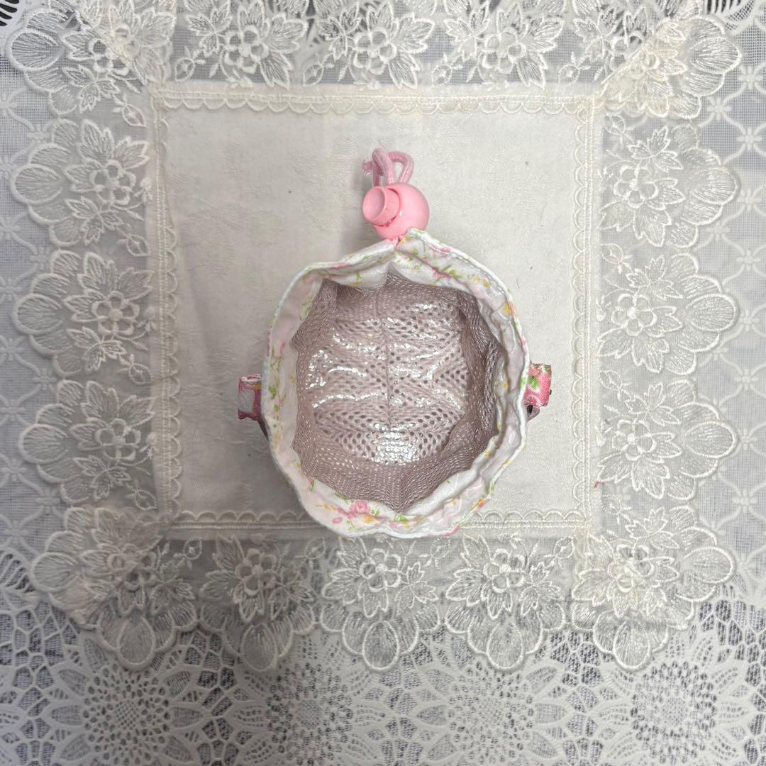 ペットボトルカバー　ミニ　輸入生地うさぎ柄　ピンク　ハンドメイド