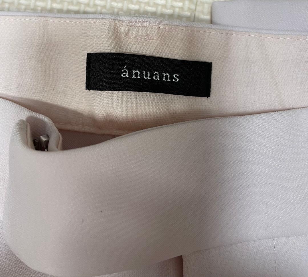 【新品タグ付き】anuansダブルサテンストレートパンツ