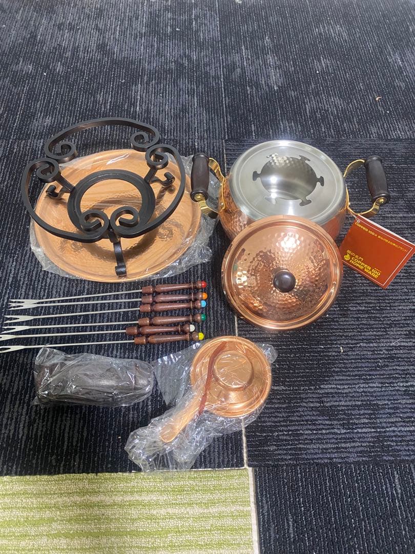 まとめ売り　COPPER 100 チーズフォンデュ鍋セット• 片手鍋
