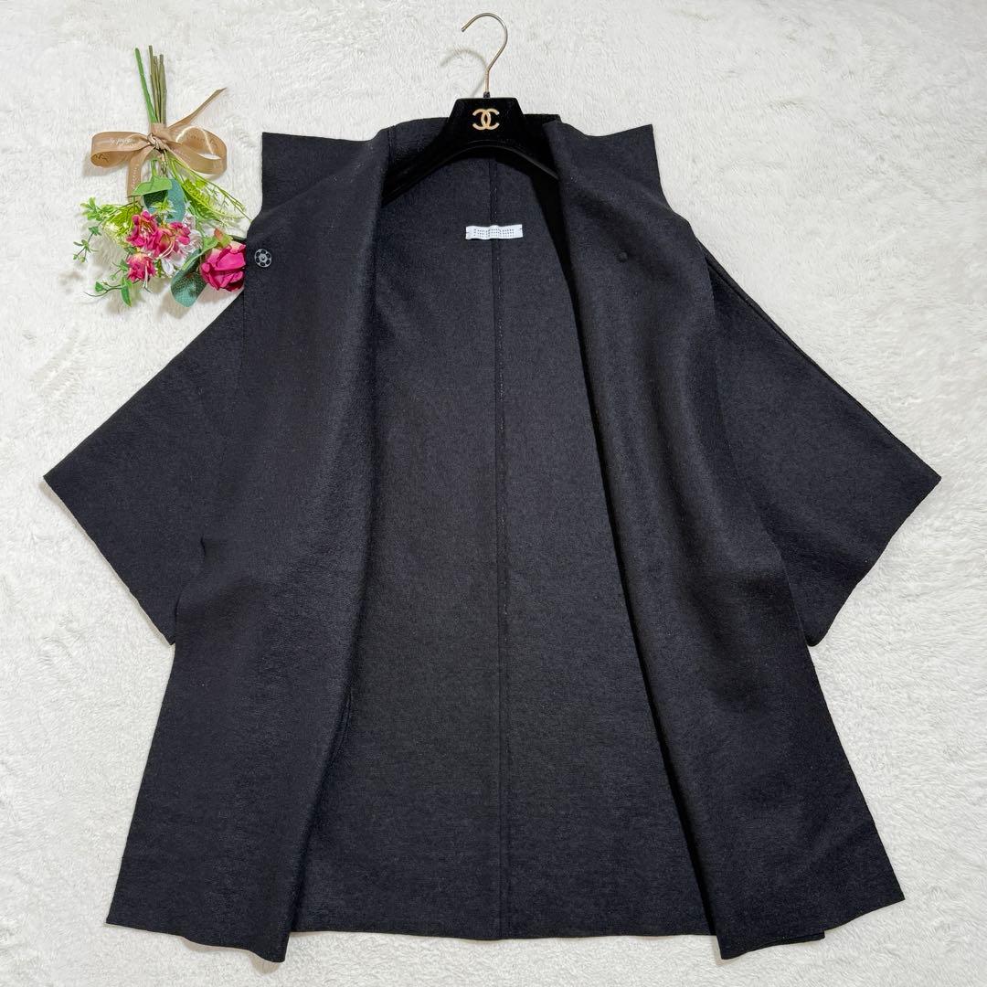 美品　希少　ハリスワーフロンドン　キモノマントル　コート　ポンチョ　グレー