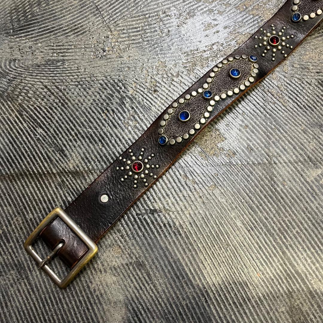 solid brass htc レザー ベルト ヴィンテージ ネイティブ 32