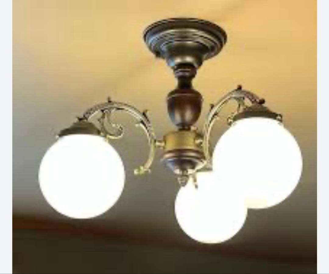 ５灯　パールシーリングライト　日本製　ヴィンテージ風照明　レトロ照明