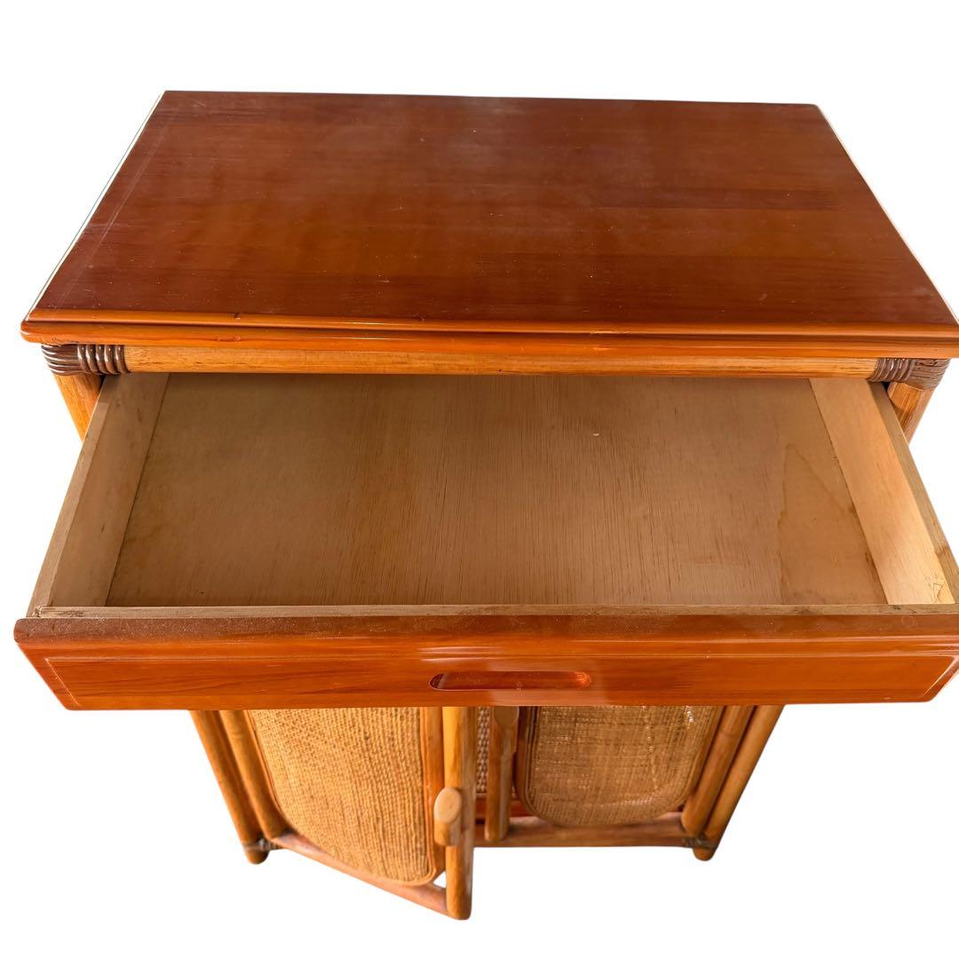 ラタン ヴィンテージ キャビネット 籐 昭和レトロ