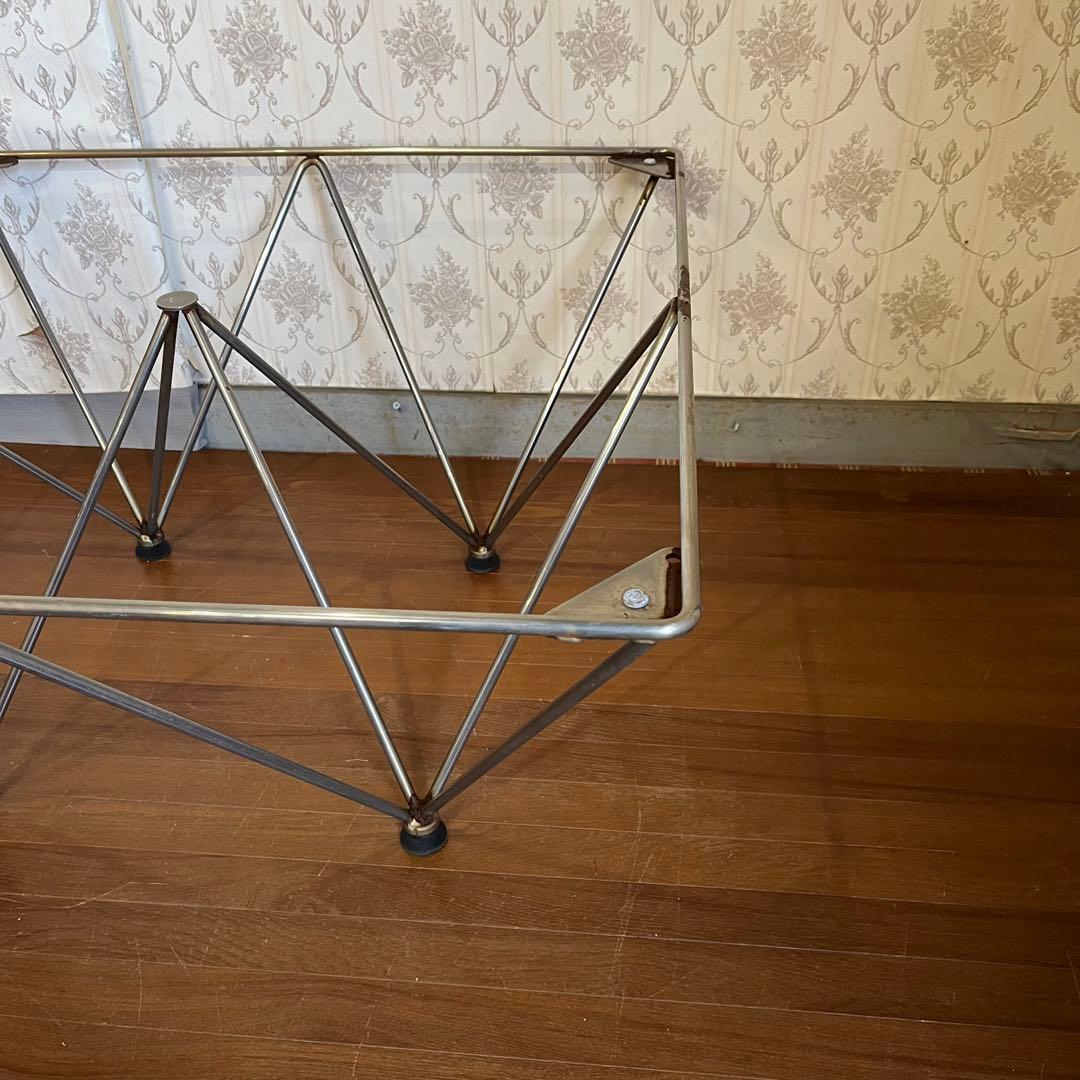 【アンティーク】アイアンフレーム 鉄脚 ガラステーブル ローテーブル 男前