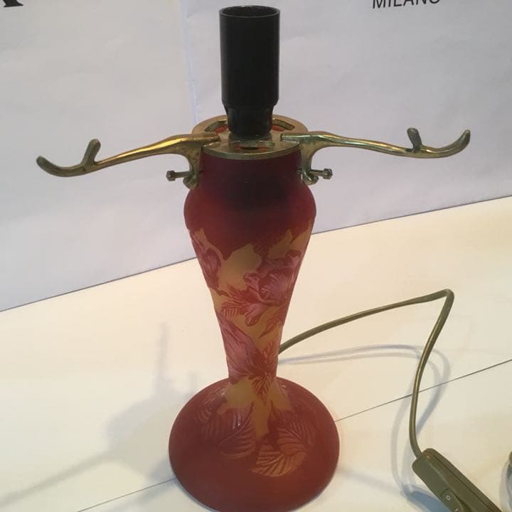 エミール・ガレ 復刻版 新品 ルーマニア カメオ彫 ランプ ライトスタンド 希少