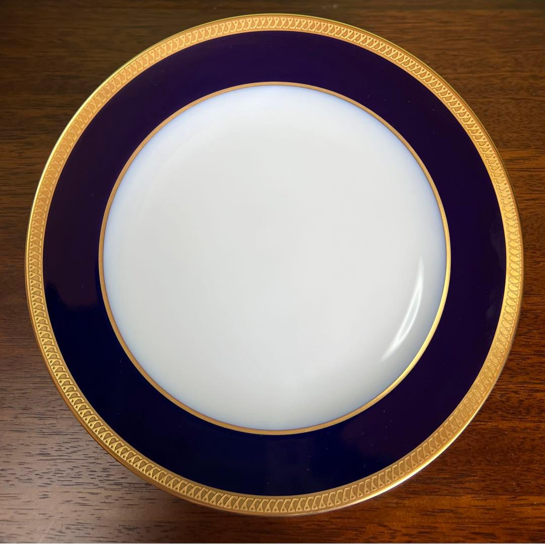 【新品】大倉陶園　瑠璃片葉金蝕　20cmデザート皿　6枚