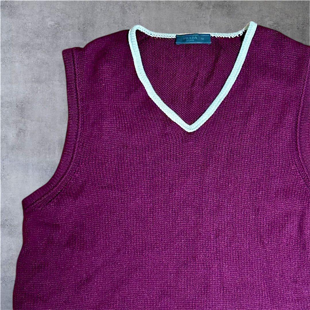 トップス PRADA 13ss cashmere knit vest wine red