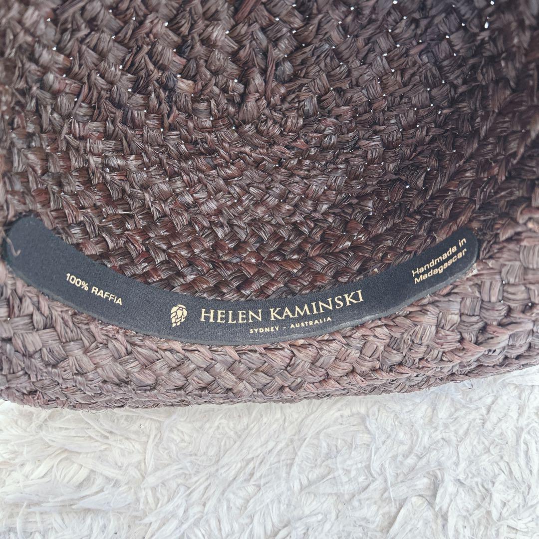 美品✨ HELEN KAMINSKI ラフィア 麦わら帽子 リボン
